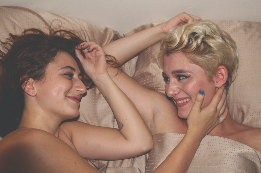 two women in bed